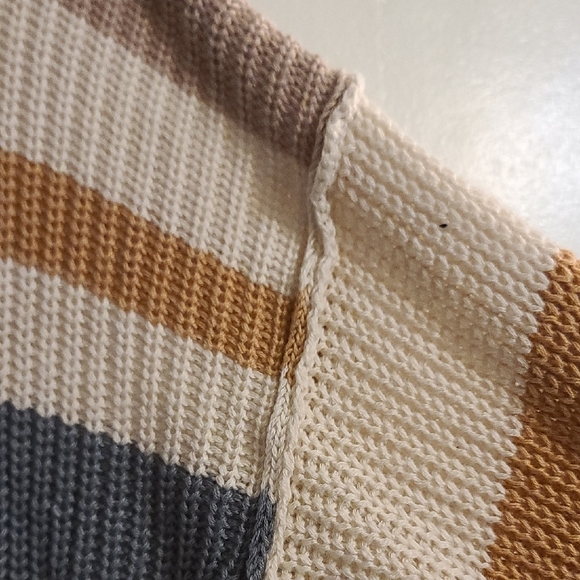 Hem & Thread Tan and Cream Crew Neck Sweater - Picture 3 of 5